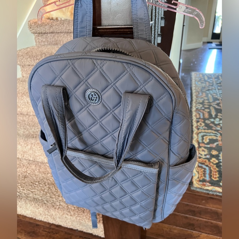Joan & David 18-inch Diamond Quilted Puffer Nylon Workbook Backpack